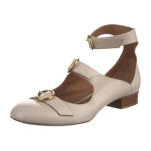 Chloe Leather Mary Jane tiered Flats